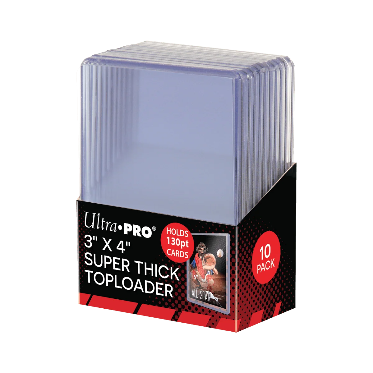 TCG - 82327 - 10 TOPLOADER 3" X 4" - SUPER THICK 130PT