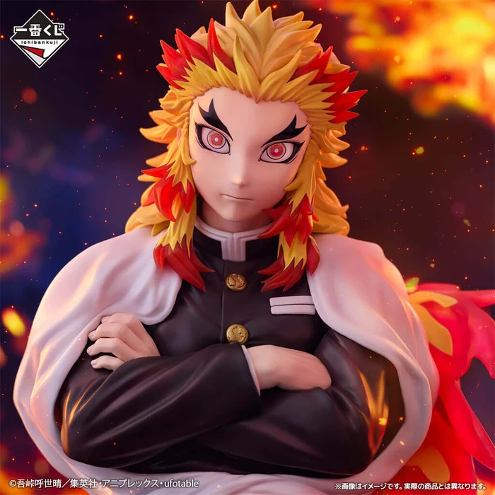 ACTION FIGURE - DEMON SLAYER - ICHIBANSHO FIGURE FROM ICHIBAN KUJI KEEP YOUR HEART BURNING - KYOJURO RENGOKU - STATUA 20CM