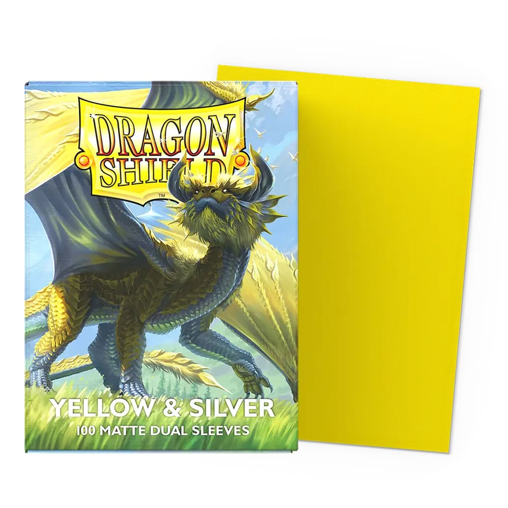 TCG - DRAGON SHIELD DUAL MATTE - 100 STANDARD SLEEVES - YELLOW SILVER