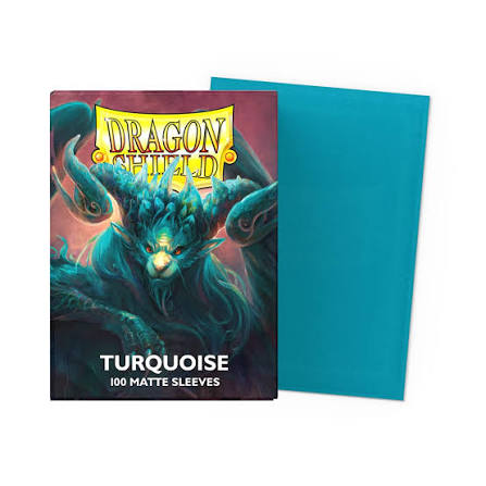 TCG - DRAGON SHIELD MATTE TURQUOISE - 100 STANDARD SLEEVES - TURCHESI
