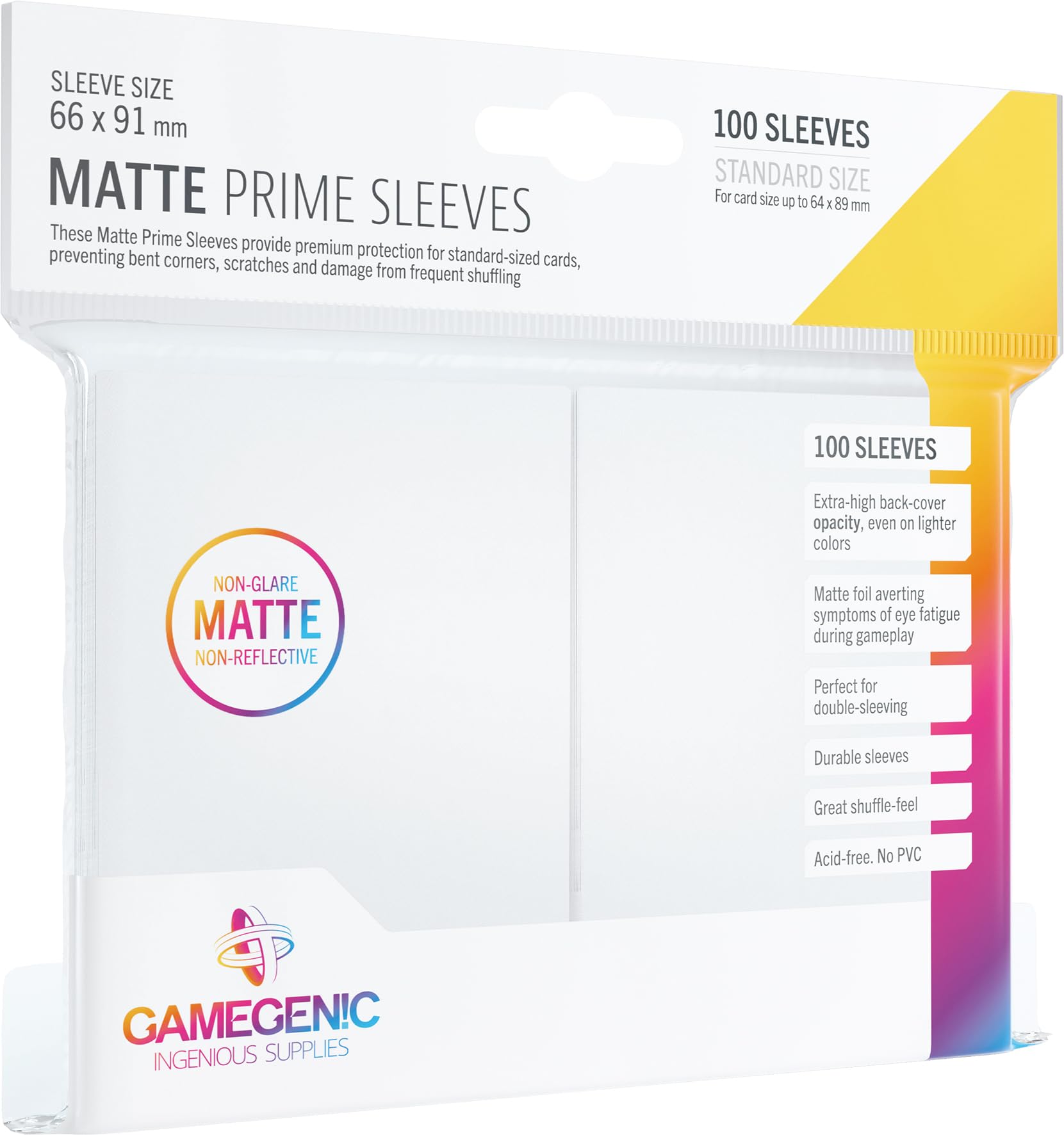 TCG - GAMEGENIC MATTE PRIME SLEEVES-WHITE