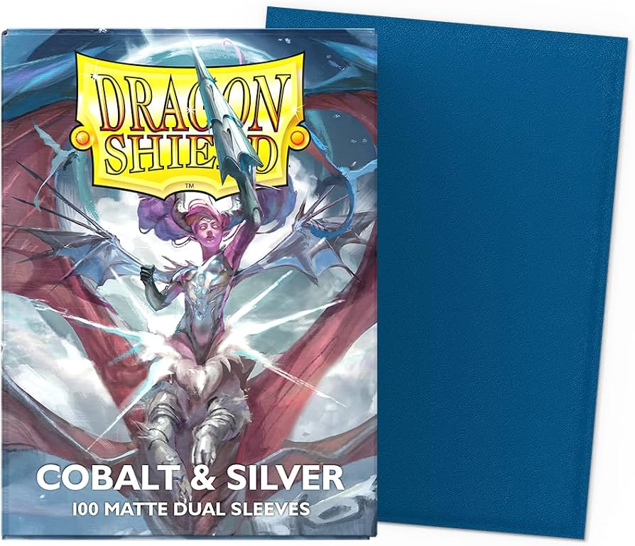 TCG - DRAGON SHIELD MATTE  - 100 STANDARD SLEEVES - COBALT AND SILVER