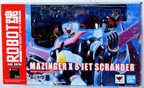 ACTION FIGURE - BANDAI THE ROBOT SPIRITS MAZINGER X & JET SCRANDER